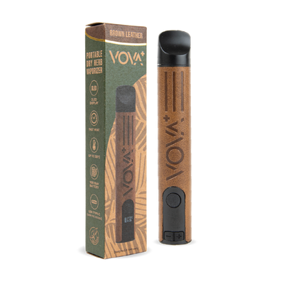 VOVA+ Plus Volks Dry Herb Vaporizers: Brown Leather (10 Pack)
