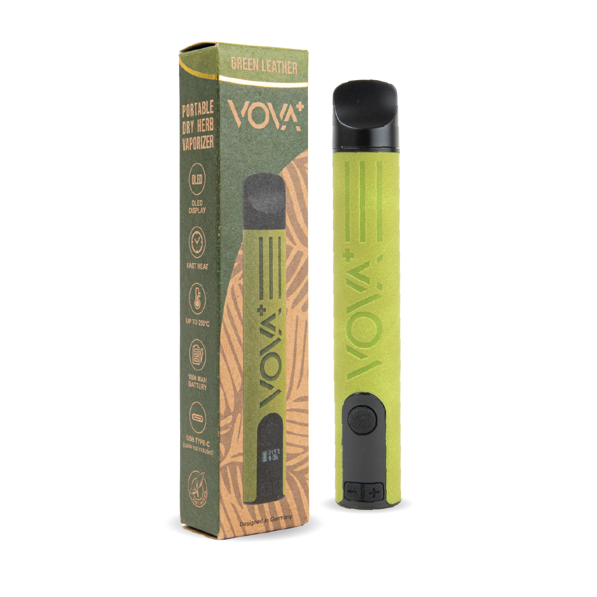 VOVA+ Plus Volks Dry Herb Vaporizers: Green Leather (10 Pack)