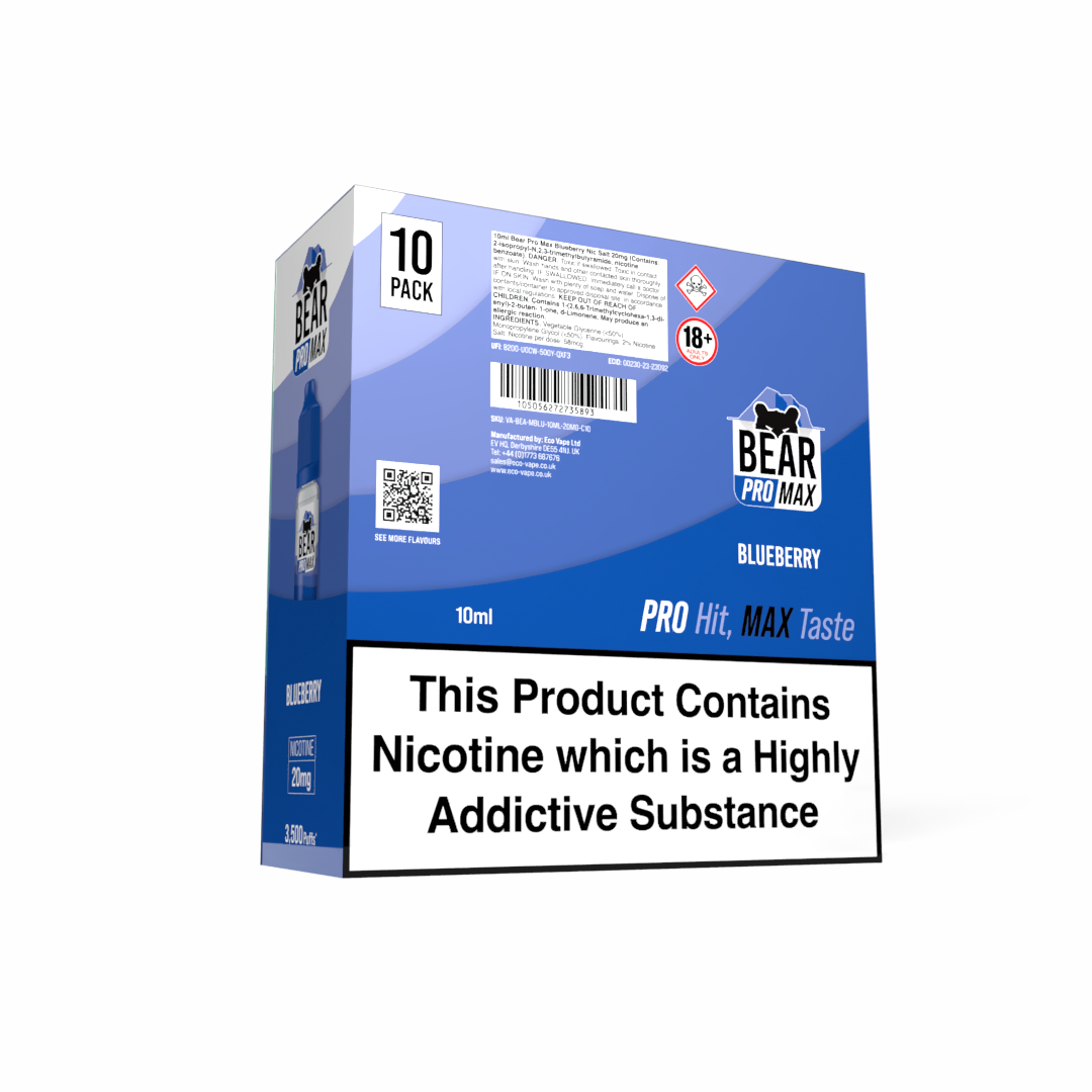 BEAR Pro MAX Salts: Blueberry - 20mg (10 Pack)