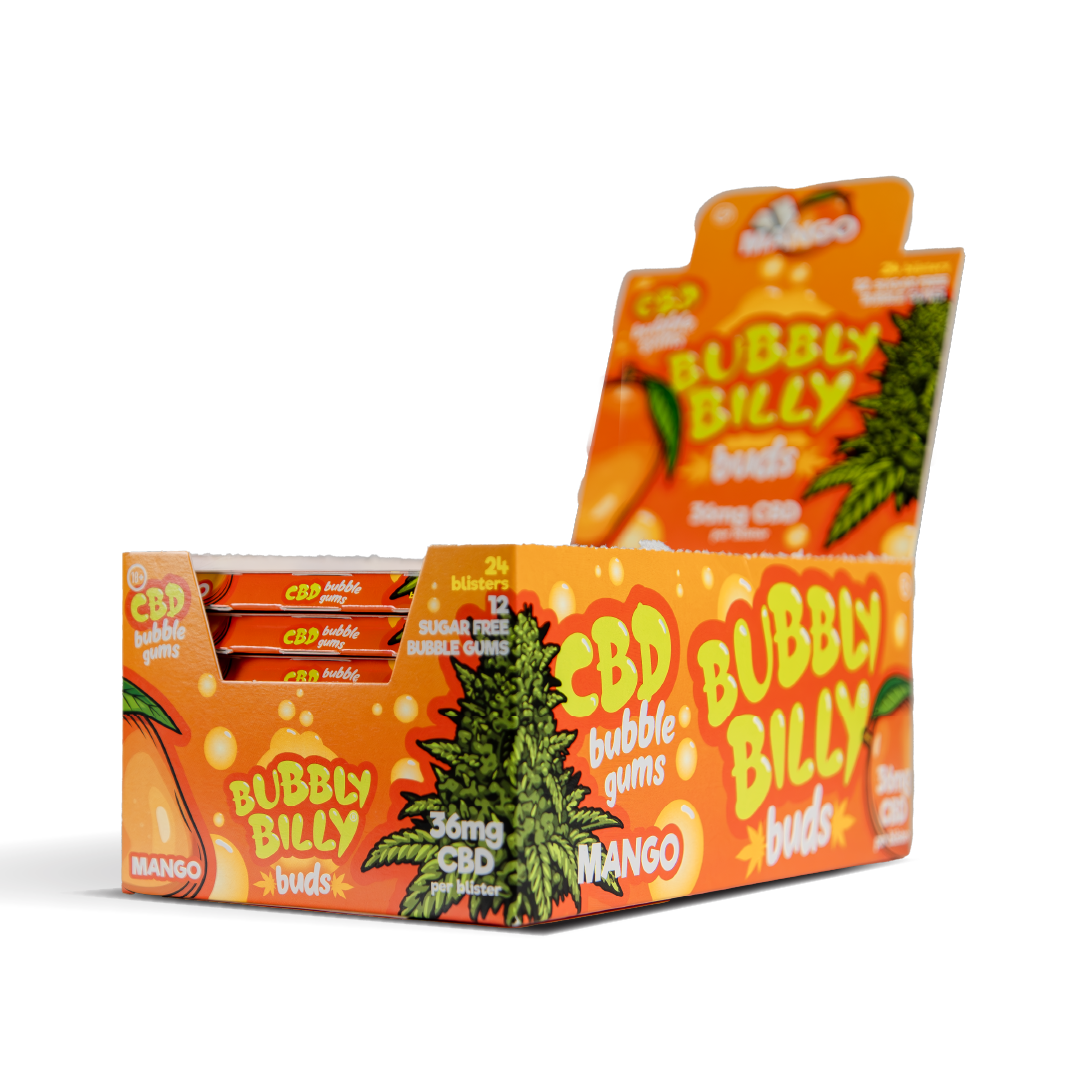 Bubbly Bully Buds CBD Chewing Gum: Mango - 36mg (24 Pack)