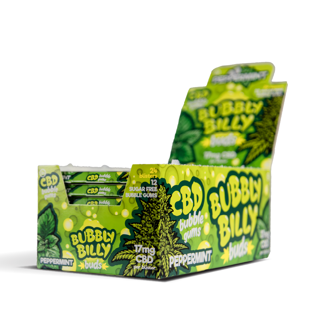 Bubbly Bully Buds CBD Chewing Gum: Peppermint - 17mg (24 Pack)