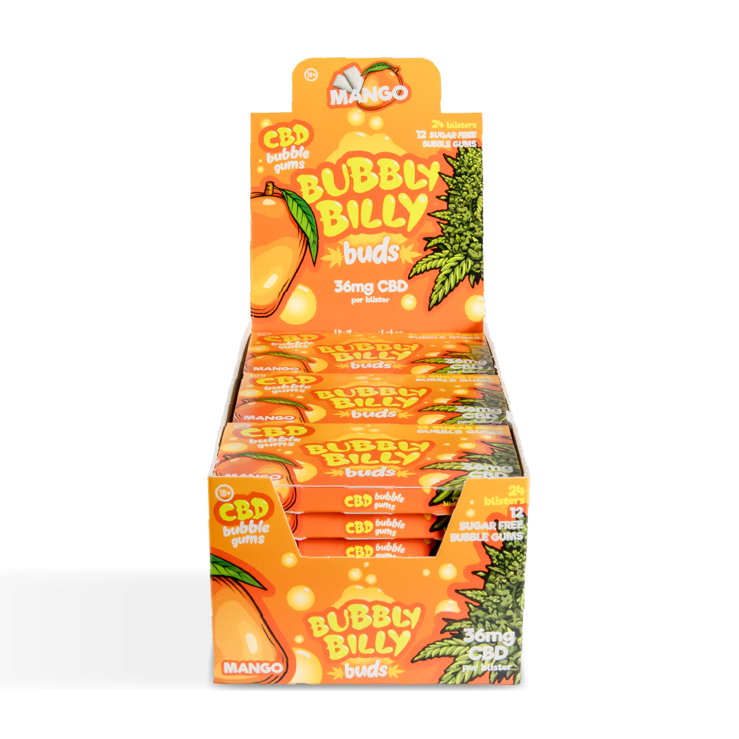 Bubbly Bully Buds CBD Chewing Gum: Mango - 36mg (24 Pack)