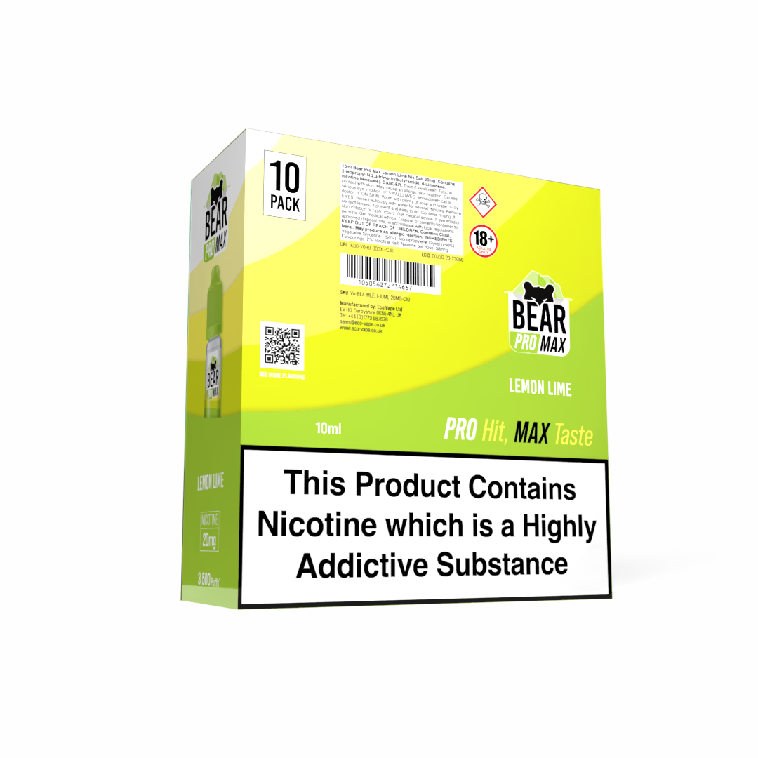 BEAR Pro MAX Salts: Lemon Lime - 10mg (10 Pack)