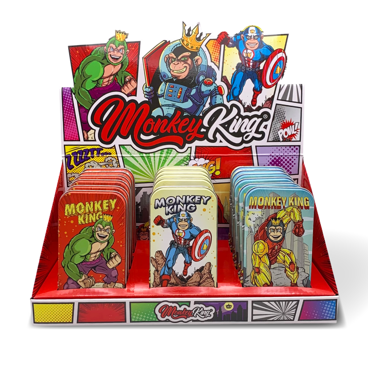 Monkey King Metal Tobacco Tins: Super Heroes Edition (18 Pack)
