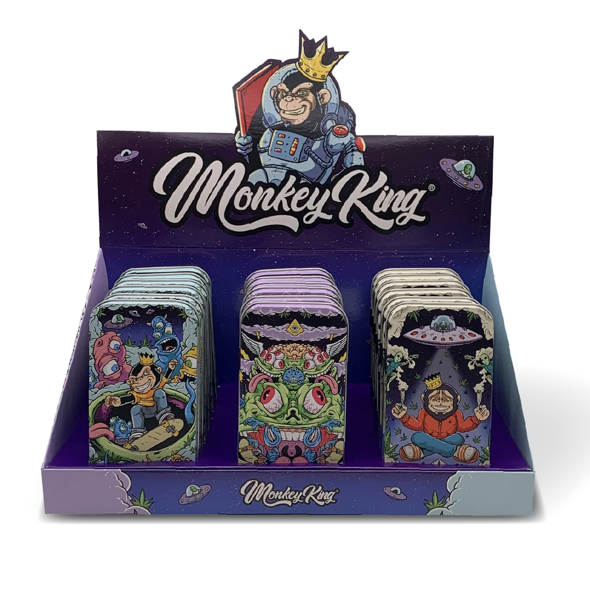 Monkey King Metal Tobacco Tins: Space Edition (18 Pack)