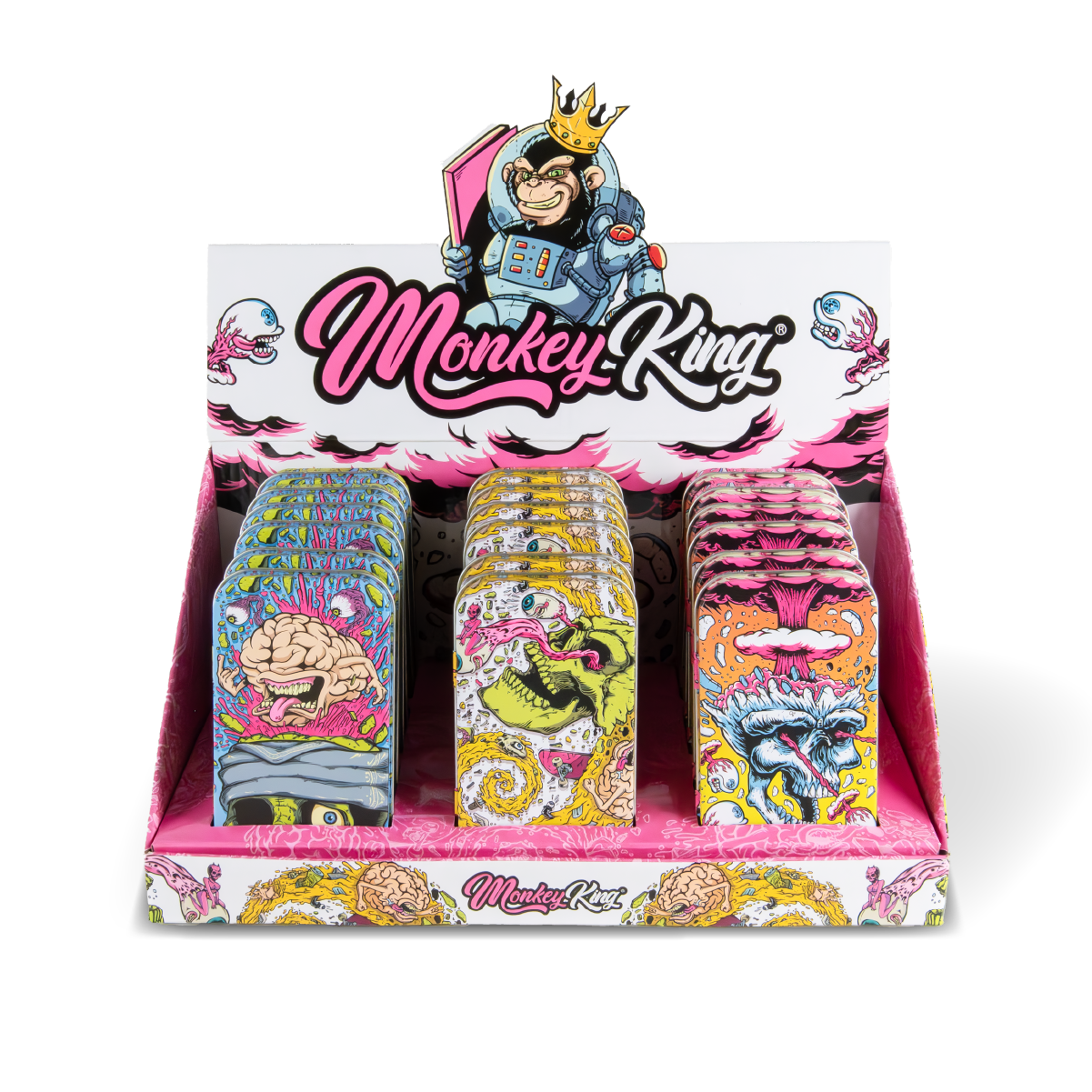 Monkey King Metal Tobacco Tins: Skull Edition (18 Pack)