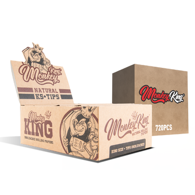 Monkey King Kingsize Papers + Tips: Natural -  (30 x 24 Packs)