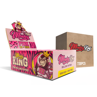 Monkey King Kingsize Papers + Tips: Pink - (30 x 24 Packs)
