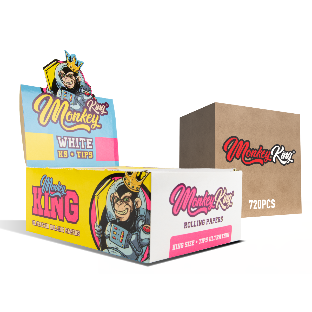 Monkey King Kingsize Papers + Tips: Ultra Thin -  (30 x 24 Packs)