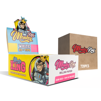 Monkey King Kingsize Papers + Tips: Ultra Thin -  (30 x 24 Packs)