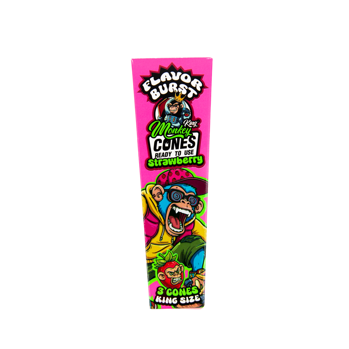 Monkey King: King Size Flavour Burst Cones (24 Pack) - Strawberry