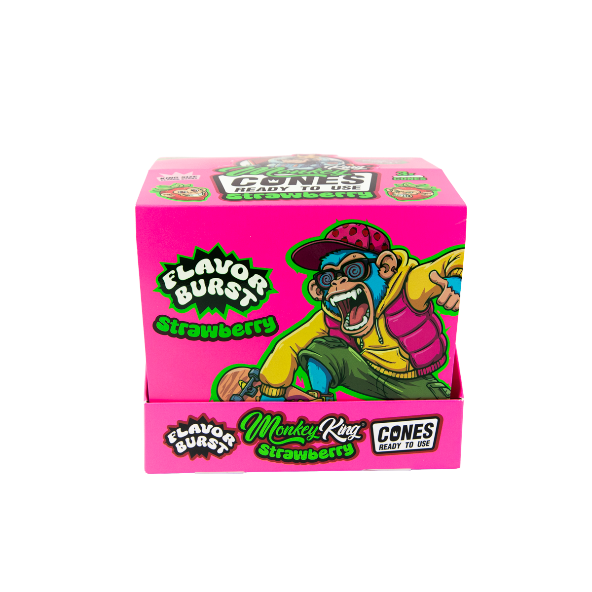 Monkey King: King Size Flavour Burst Cones (24 Pack) - Strawberry