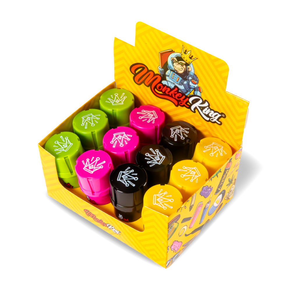 Monkey King Plastic Grinder Storage/Stash Pots (12 Pack)