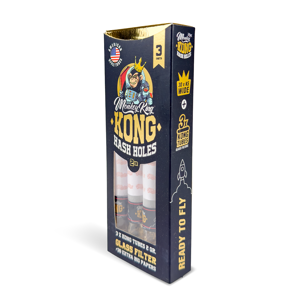 Monkey King Kong Tubes: Hash Holes King Size Wide - 3 Tubes (10 Pack)