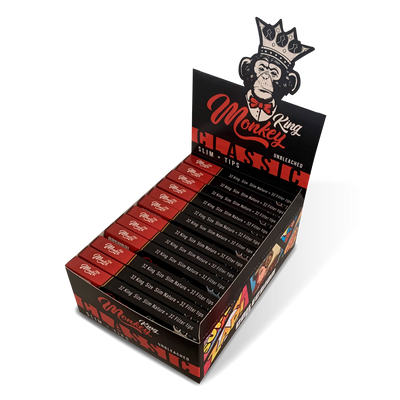 Monkey King Rolling Papers + Tips: KS Unbleached (24 Pack)