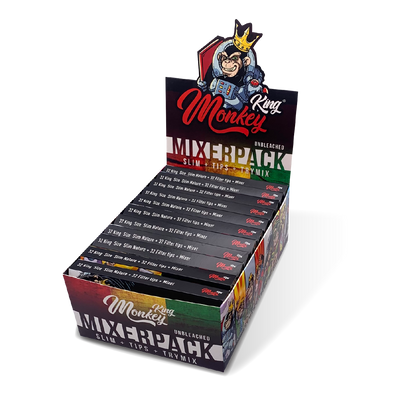 Monkey King Medium Rolling Papers + Tip: Rolling Tray Edition (24 Pack)