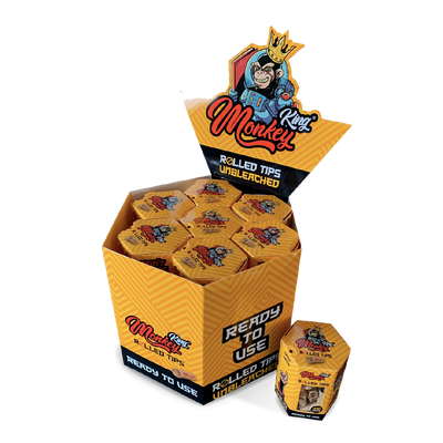 Monkey King Prerolled Filter Tips: Unbleached - 100 Tips (14 Pack)