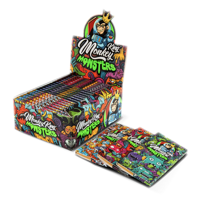Monkey King Rolling Papers + Tips: Magnetic Lock Monsters Edition (24 Pack)