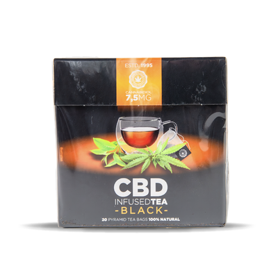 Multitrance Pyramid CBD Tea Bags: Black - 150mg (10 x 20 Packs)