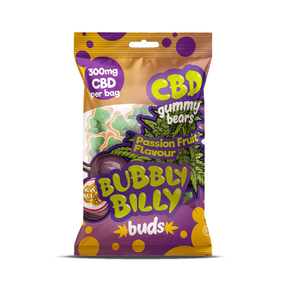 Bubbly Billy Bud's CBD Gummy Bears 100g: Passionfruit - 300mg (40 Pack)