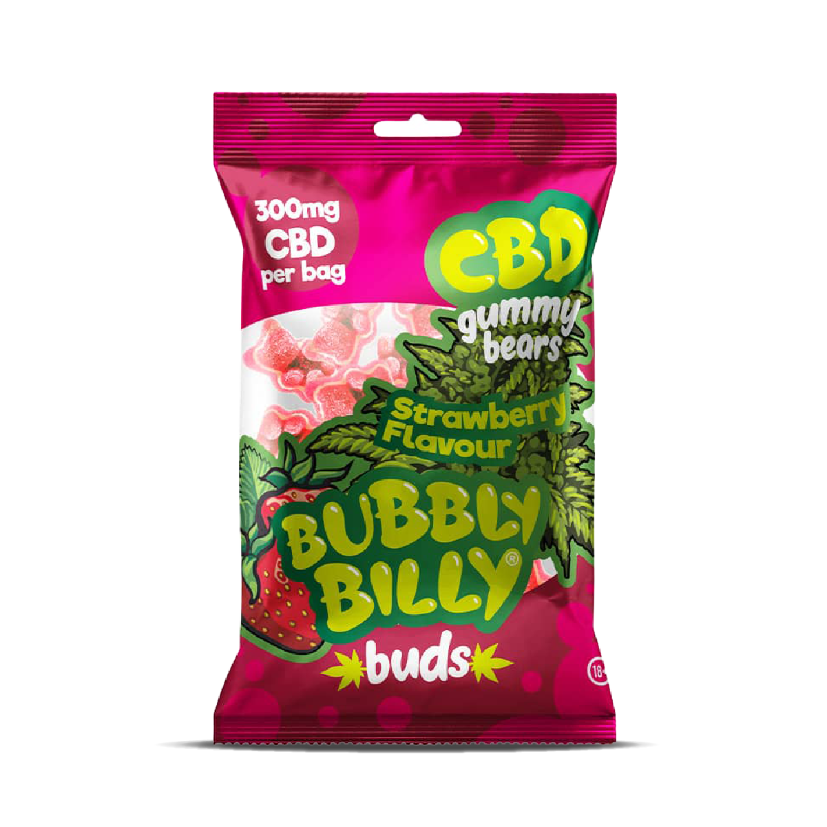 Bubbly Billy Bud's CBD Gummy Bears 100g: Strawberry - 300mg (40 Pack)