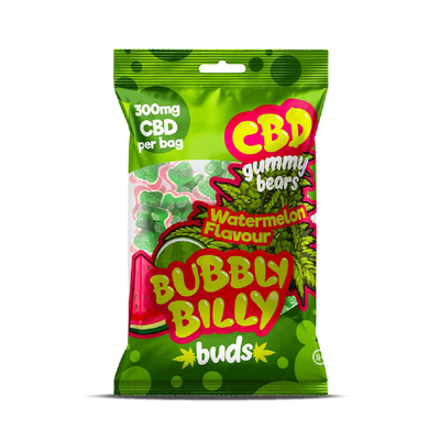 Bubbly Billy Bud's CBD Gummy Bears 100g: Watermelon - 300mg (40 Pack)
