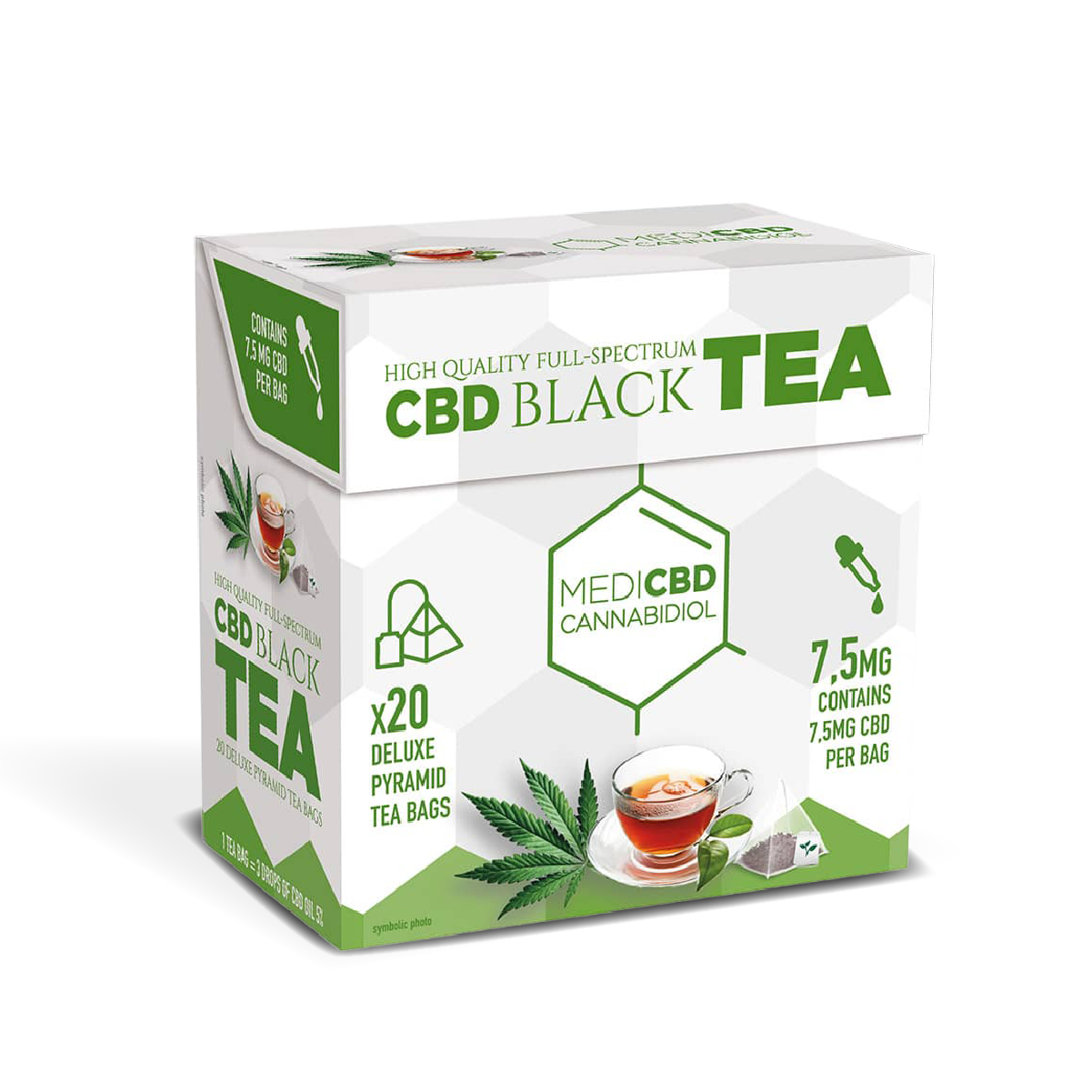 MediCBD CBD Tea Pyramid Bags: Black - 150mg (10 x 20 Packs)