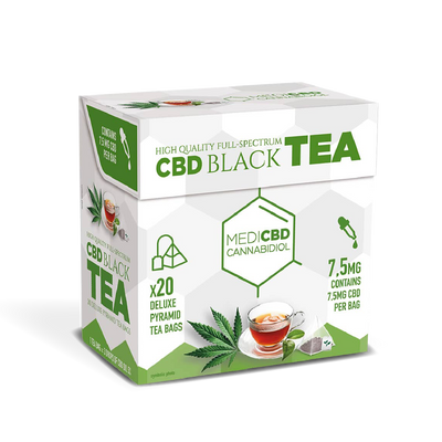 MediCBD CBD Tea Pyramid Bags: Black - 150mg (10 x 20 Packs)