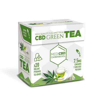 MediCBD CBD Tea Pyramid Bags: Green - 150mg (10 x 20 Packs)