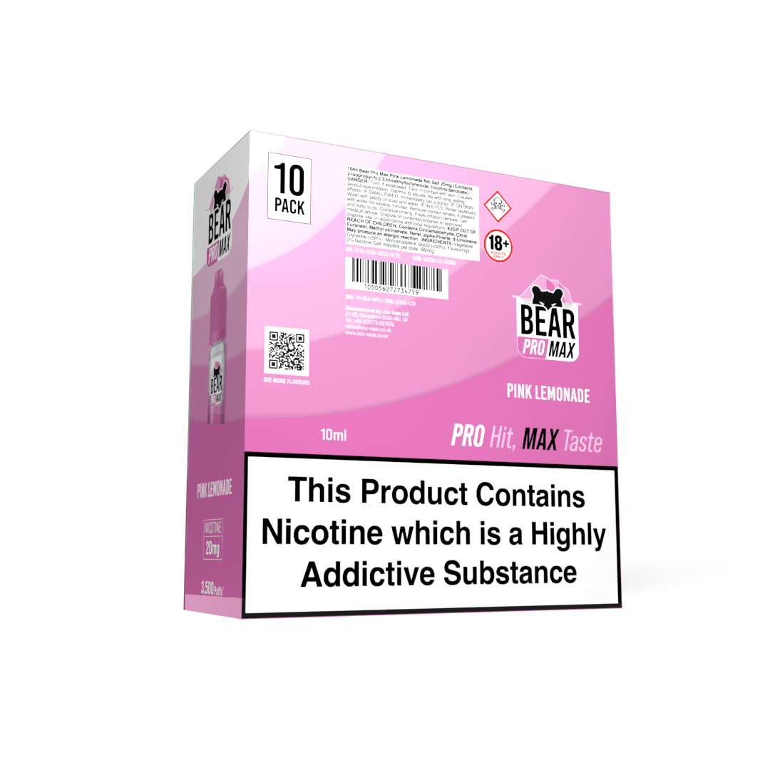 BEAR Pro MAX Salts: Pink Lemonade - 10mg (10 Pack)