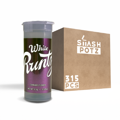 Stash Potz + Label Roll: Purple Pot - White Runtz (315pcs Carton)