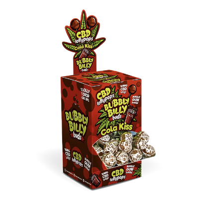 Bubbly Billy Buds CBD Lollipops: Cola Kiss (100 Pack)