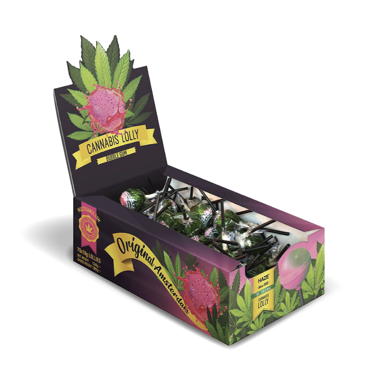 Multitrance Cannabis Lollipops: Bubblegum (70 Pack)