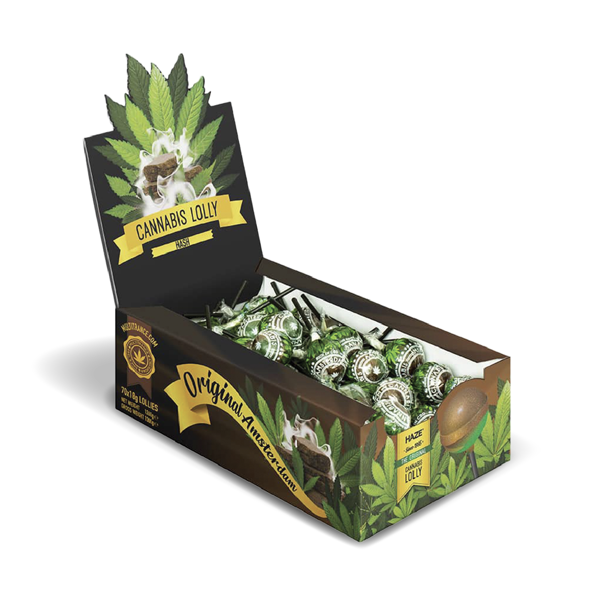 Multitrance Cannabis Lollipops: Hash (70 Pack)