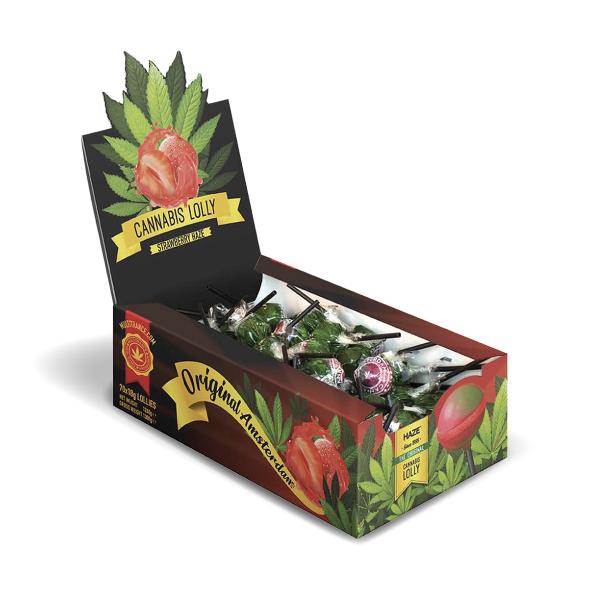 Multitrance Cannabis Lollipops: Strawberry Haze (70 Pack)
