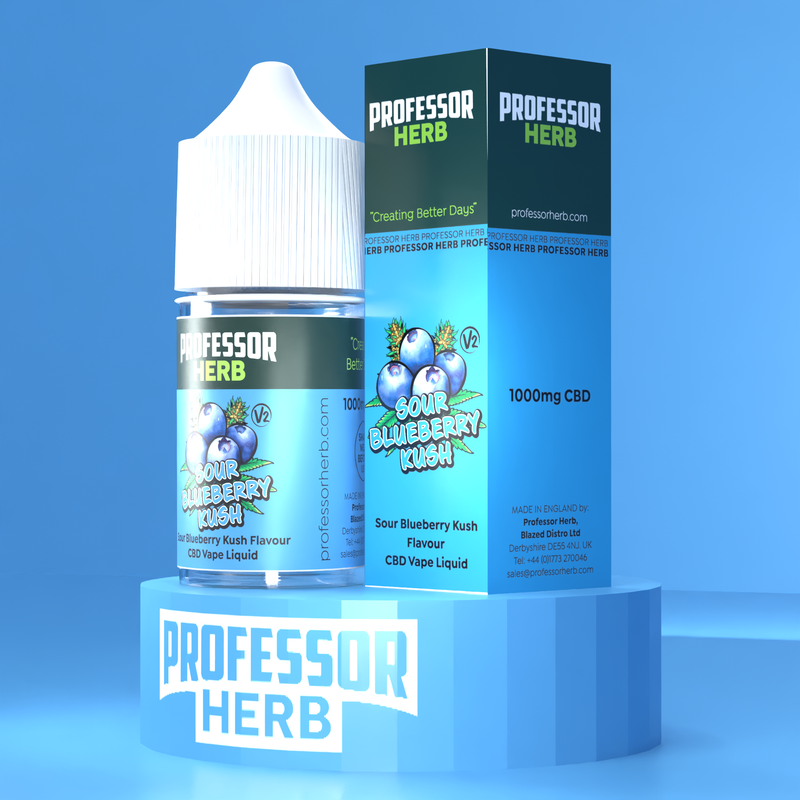 Professor Herb Sour Blueberry Kush V2 1000MG CBD E-liquid 30ML (10 x 30ML)