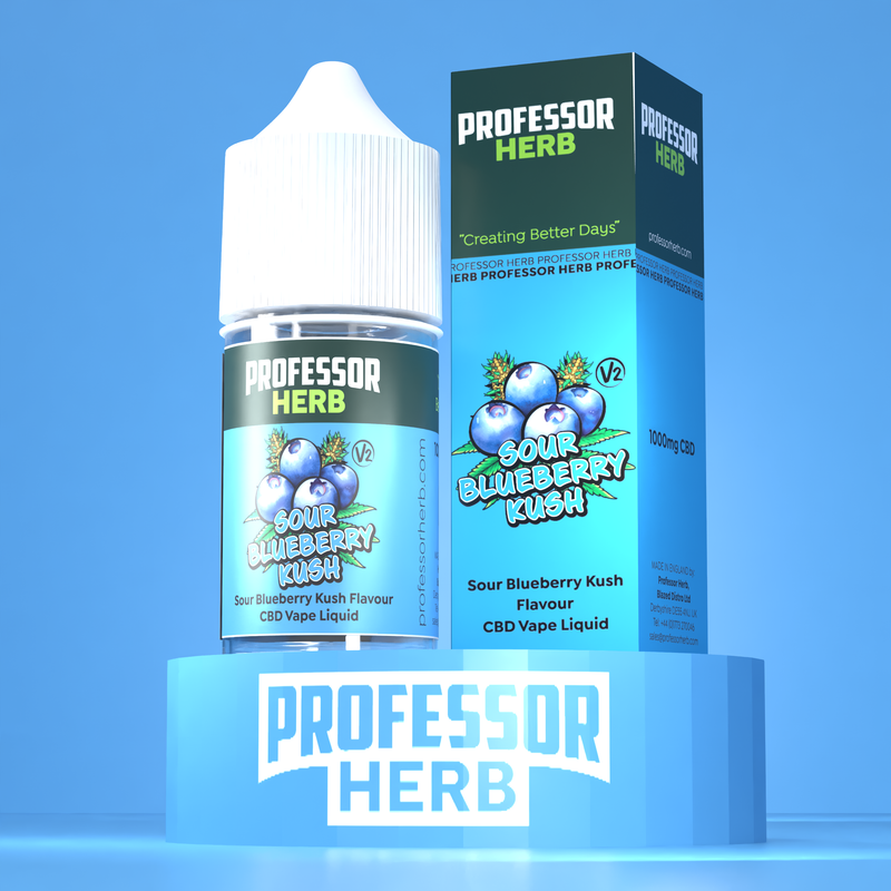 Professor Herb Sour Blueberry Kush V2 1000MG CBD E-liquid 30ML (10 x 30ML)