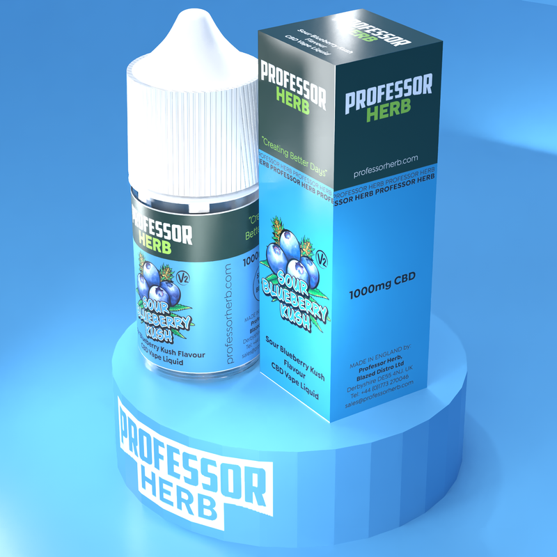 Professor Herb Sour Blueberry Kush V2 1000MG CBD E-liquid 30ML (10 x 30ML)