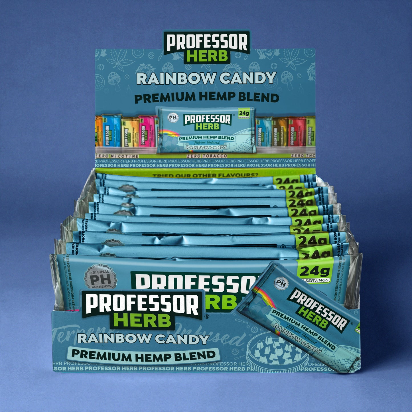 Professor Herb Premium Hemp Blend: Rainbow Candy - 24g (10 Pack)