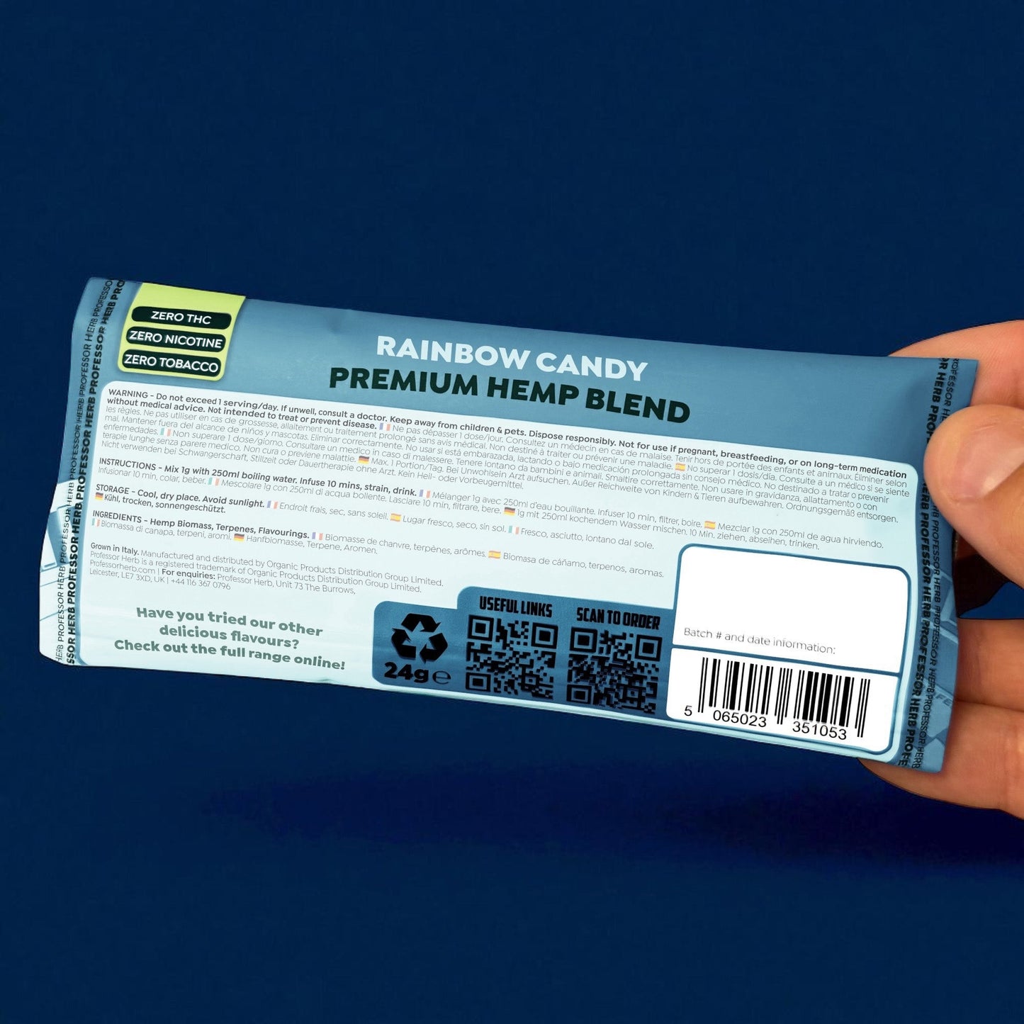 Professor Herb Premium Hemp Blend: Rainbow Candy - 24g (10 Pack)