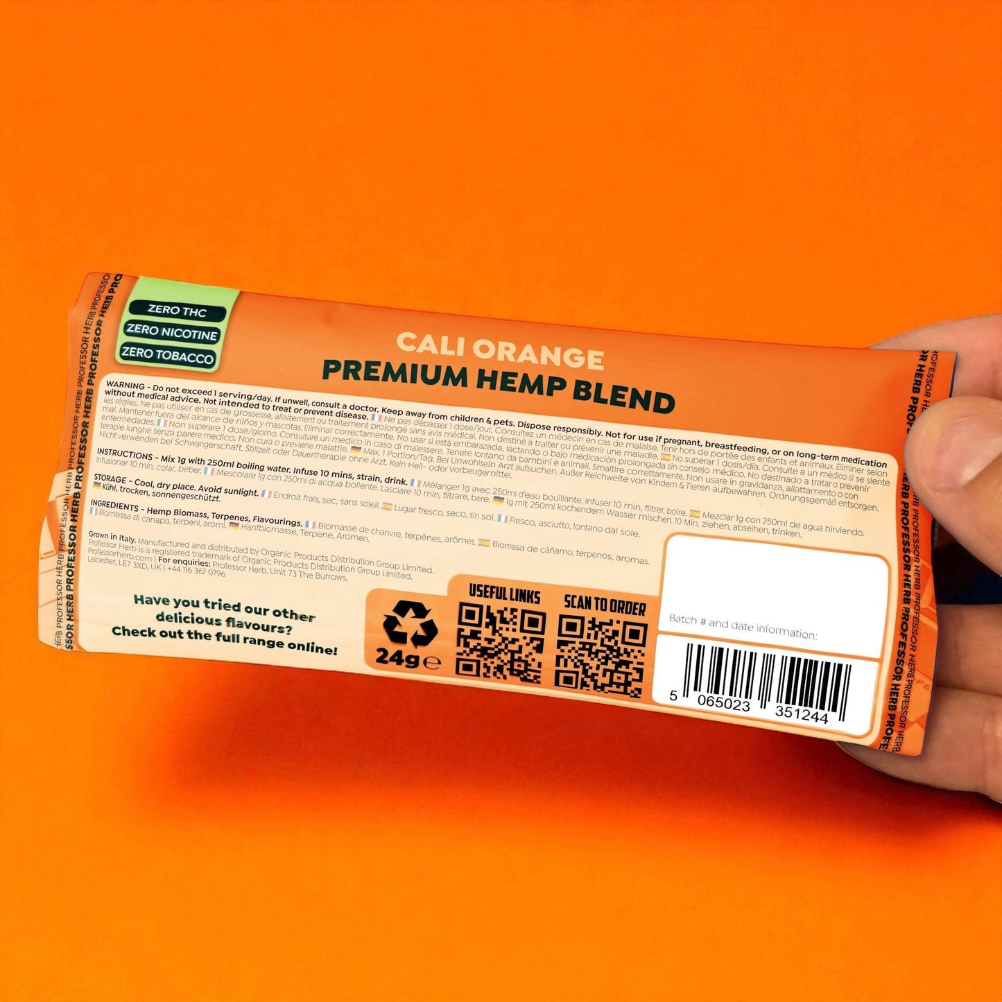 Professor Herb Premium Hemp Blend: Cali Orange - 24g (10 Pack)