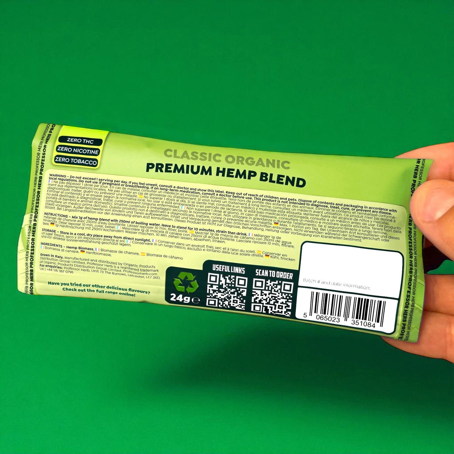 Professor Herb Premium Hemp Blend: Classic Organic - 24g (10 Pack)