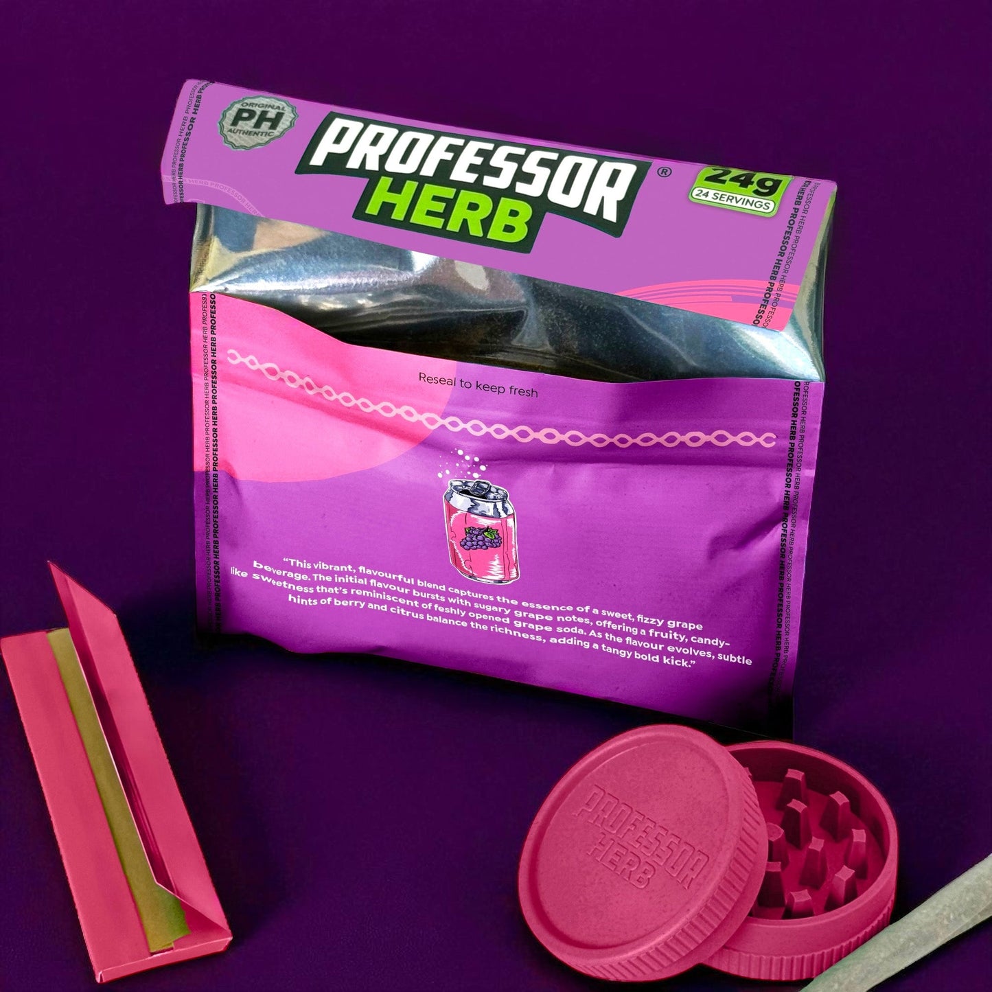 Professor Herb Premium Hemp Blend: Grape Soda - 24g (10 Pack)