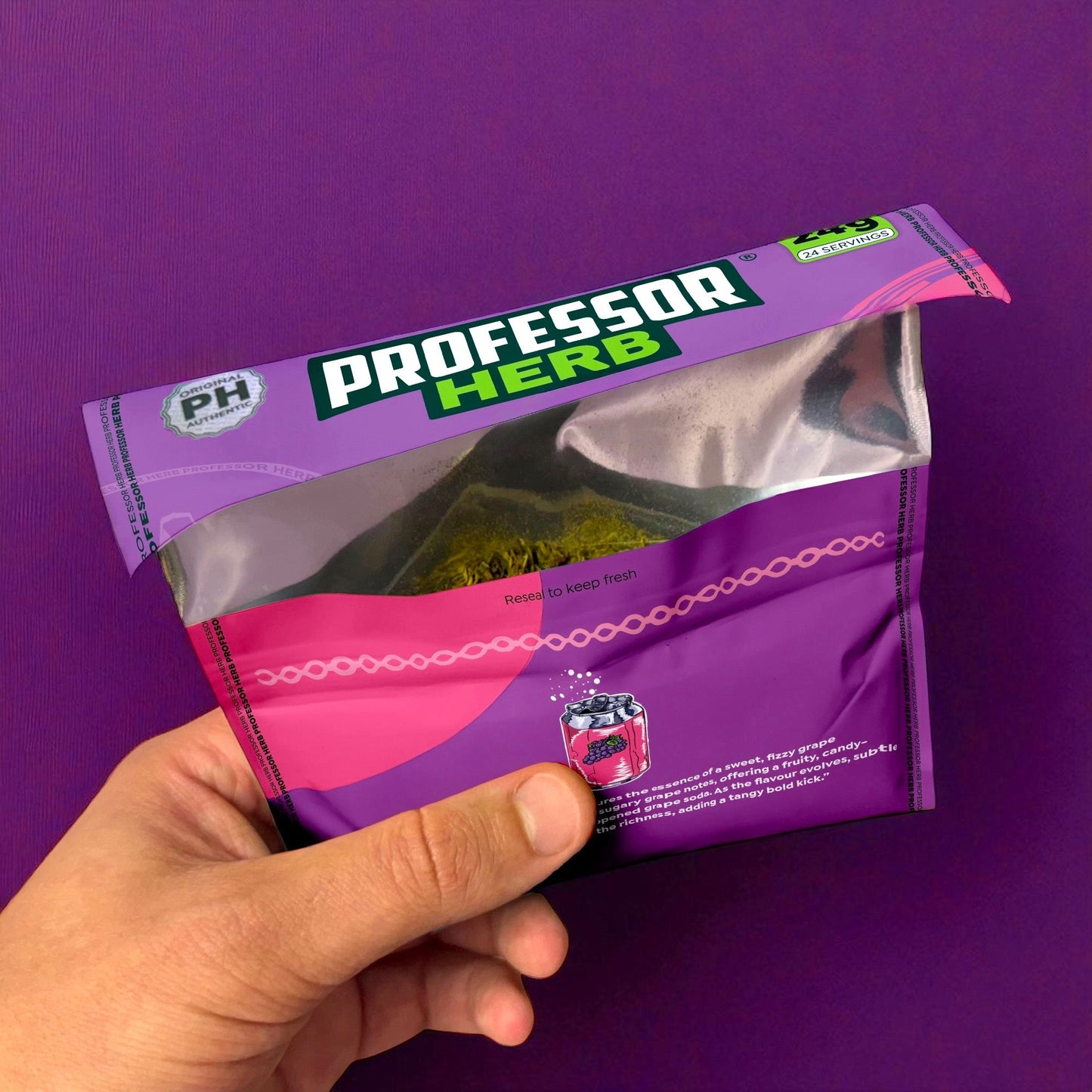 Professor Herb Premium Hemp Blend: Grape Soda - 24g (10 Pack)
