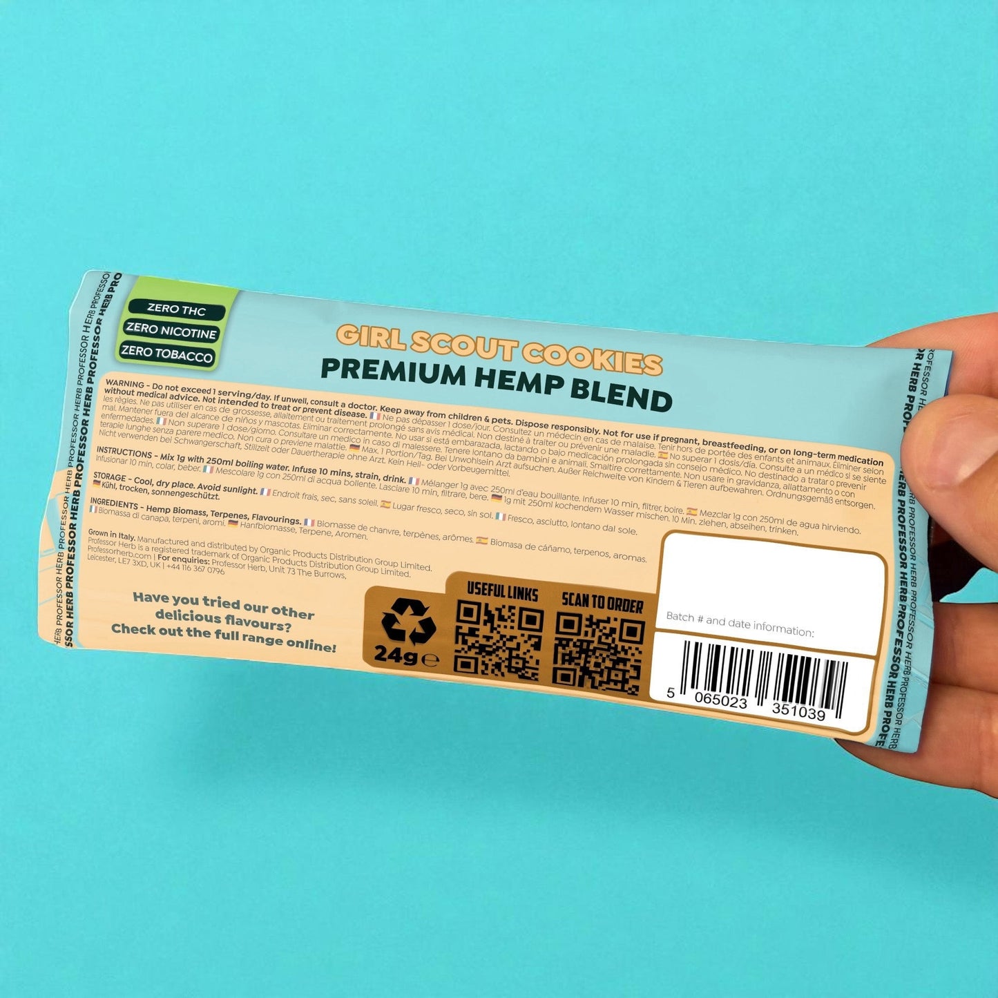 Professor Herb Premium Hemp Blend: Girl Scout Cookies - 24g (10 Pack)