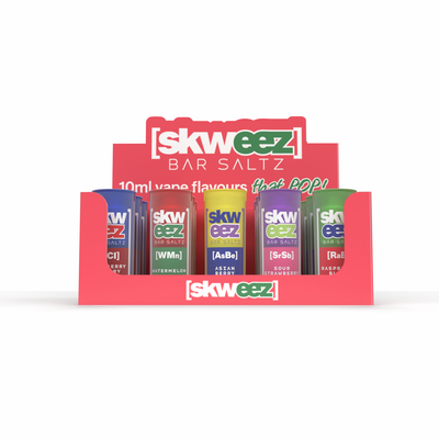 SKWEEZ 5 Flavour Display Stands: Red