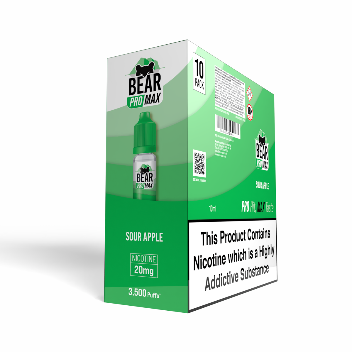 BEAR Pro MAX Salts: Sour Apple - 20mg (10 Pack)