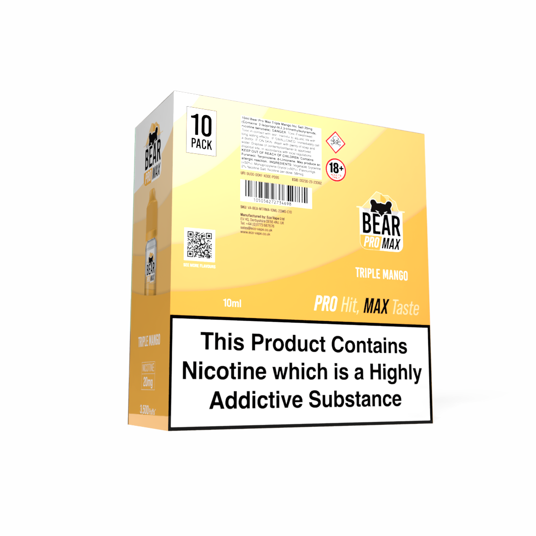 BEAR Pro MAX Salts: Triple Mango - 10mg (10 Pack)